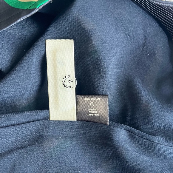 BNWT Ann Taylor A-Line Skirt Women's Size 8 Navy Tan Green Striped Zipper Lined - Picture 7 of 11